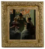 Walter MacEwen, â€œGossiping”, Oil on Canvas