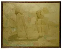 Ryōnosuke Fukui, Two Figures, Oil on Canvas
