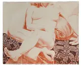 Philip Pearlstein, Girl on a Blue Coverlet