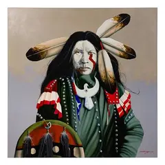 J D Challenger, Walks with Strength, Oil on Canvas