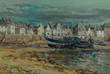 Jean Rigaud, Le Port, Oil on Canvas