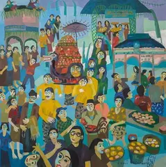 Tuhan Maha Kuat by Juni A Wulandari, Oil on Canvas, offered Dec 2024
