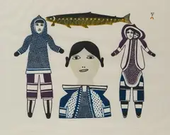 A Mother Thinks of Her Family by Jamasie Teavee, Serigraph, offered Nov 2024