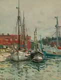 Jean Rigaud, Le Voilier, Oil on Canvas