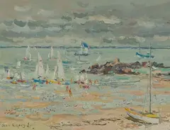 Jean Rigaud, Plage Du Marais Sale, Oil on Canvas
