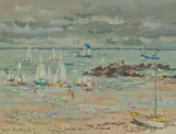 Jean Rigaud, Plage Du Marais Sale, Oil on Canvas