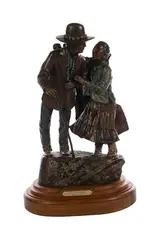 Susan Kliewer, Jake's New Blanket, Bronze Sculpture