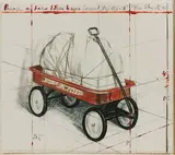 Christo, Package on Radio Flyer, Mixed Media