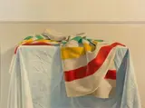 James B. Moore, Blanket on a Table, Oil on Canvas