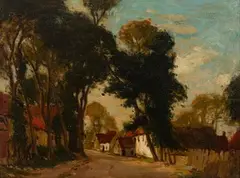 William S. Robinson, La Fontain, Oil on Board