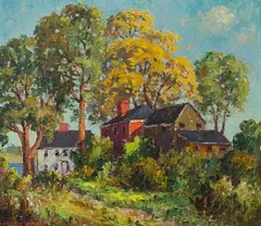 Rupert Lovejoy, Old Houses, Stroudwater, Oil on Board