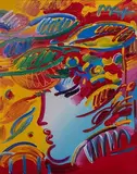Peter Max, Beauty on Pink Ver XI, Acrylic on Canvas