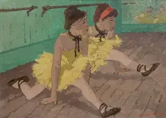 Premiere Lecon de Ballet by Suzanna Eisendieck, Oil on Canvas, offered Jun 2024