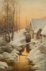 Joseph Farquharson, The Silent Mill, Oil on Canvas