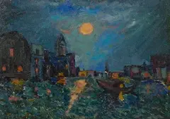 George M. Bruestle, Untitled, Oil on Board