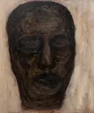 Sorrowing Black Man by Alice Lazard, Oil on Board, offered May 2024