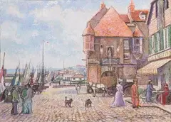Hugues Claude Pissarro, Le Port, Pastel on Paper