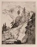 Lyman Byxbe, Trail to Dream Lake, Etching