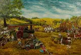Gerald Lee Nees, Old Time Threshing Days, Oil on Canvas Board