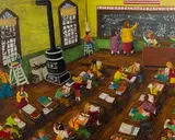 Gerald Lee Nees, Good Old School Days, Oil on Canvas Board