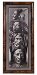 Legendary Indian Chiefs III by Albert Mukasa Wilson, Graphite Drawing, offered Mar 2024
