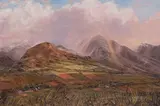 Mountain Sunset by Joyce Brown Clark, Oil on Canvas, offered Feb 2024