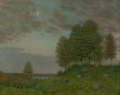 William Anderson Coffin, Early Moonrise, Oil on Canvas