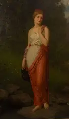 Henry Augustus Loop, At the Spring, Oil on Canvas