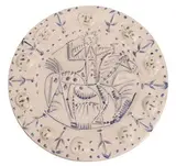 Faune Cavalier by Pablo Picasso, Ceramic Charger; ceramic, Madoura edition, offered Feb 2024