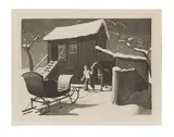 Grant Wood, December Afternoon, Lithograph