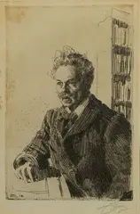 August Strindberg by Anders Zorn Leonard, Etching, offered Jan 2024