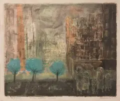 Eleanor Coen, Three Little Trees, Lithograph