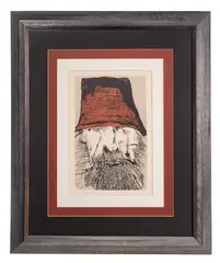 Leonard Baskin, Ahab With Red Hat, Lithograph
