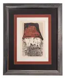 Leonard Baskin, Ahab With Red Hat, Lithograph