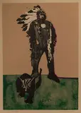 Fritz Scholder, Indian with Cat, Lithograph
