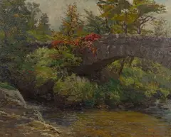 Claire Shuttleworth, Goat Island Bridge, Oil on Board