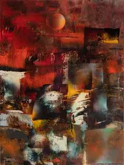 Ruins at Sunset by Leonardo Nierman, Oil on Masonite, offered Dec 2023