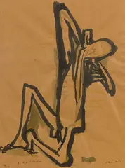 Job by Roger Chastel, Ink Wash on Paper, offered Dec 2023