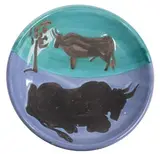 Toros by Pablo Picasso, Ceramic Plate; ceramic, Madoura edition, offered Oct 2023