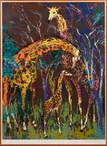 Giraffe Family by LeRoy Neiman, Serigraph, offered Oct 2023