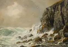 Rough Sea Off the Devon Coast by J. H. Blunt, Oil on Canvas, offered Oct 2023