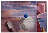 Masoud Yasami, Composition with Target and Ladder, Acrylic on Canvas