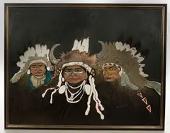 Kevin Red Star, Plains War Council, Oil on Canvas