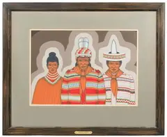Fred Beaver, Seminole Portraits, Gouache