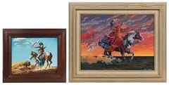 Parker Boyiddle, Jr., Buffalo Hunt, Oil on Canvas