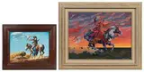 Buffalo Hunt by Parker Boyiddle, Jr., Oil on Canvas, offered Aug 2023