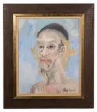 Philip Evergood, Head of Man, Oil on Canvas