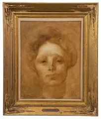 Eugène Carrière, Portrait of Elise Carriere, Oil on Canvas