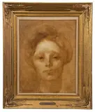 Eugène Carrière, Portrait of Elise Carriere, Oil on Canvas