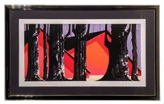 Eyvind Earle, Winter Barnyard, Lithograph